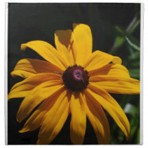 Black and Yellow Flower Set of Four Napkins