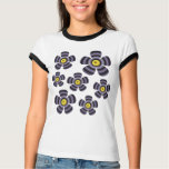 black and yellow flowers t-shirts