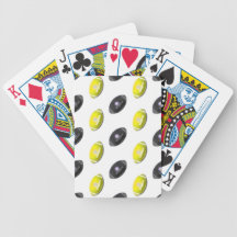 Black and Yellow Football Pattern Bicycle Poker Cards
