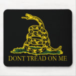 Black and Yellow Gadsden Flag, Don't Tread on Me! Mousepad