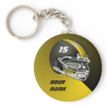 Black and Yellow Gold Football Helmet Key Chain
