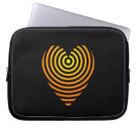 Black and Yellow Heart Circles Laptop Sleeve