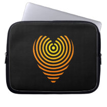 Black and Yellow Heart Circles Laptop Sleeve