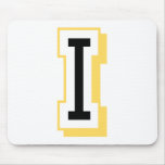Black and Yellow Letter I Mouse Pad