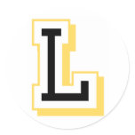 Black and Yellow Letter L Sticker