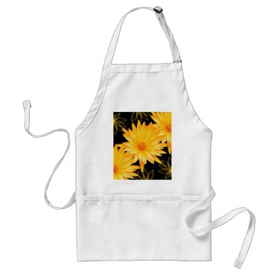 Black and yellow lilly summer aprons by Florals