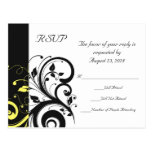 Black and Yellow Reverse Swirl postcards