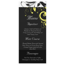 Black and Yellow Reverse Swirl Customized Rack Card