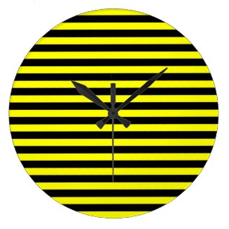 Black and Yellow Striped Clock
