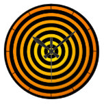 Black and Yellow Stripes Round Wall Clock