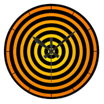 Black and Yellow Stripes Round Wall Clock