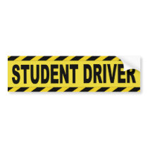 Black and Yellow Student Driver Bumper Stickers