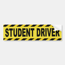 Black and Yellow Student Driver Bumper Stickers