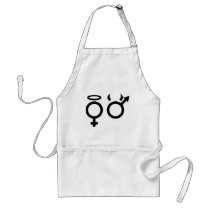 black angel and devil icon aprons
