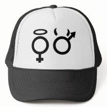 black angel and devil icon mesh hats