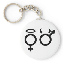 black angel and devil icon key chain