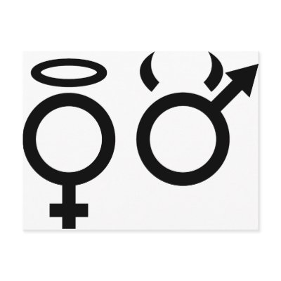 black angel and devil icon Post Cards