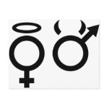 black angel and devil icon postcards