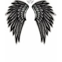 Black Angel Wings Tee Shirt by JLaVette Black Angel Wings Tee Shirt