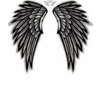 Black Angel Wings Tee Shirt by JLaVette Black Angel Wings Tee Shirt
