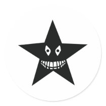 black angry star stickers