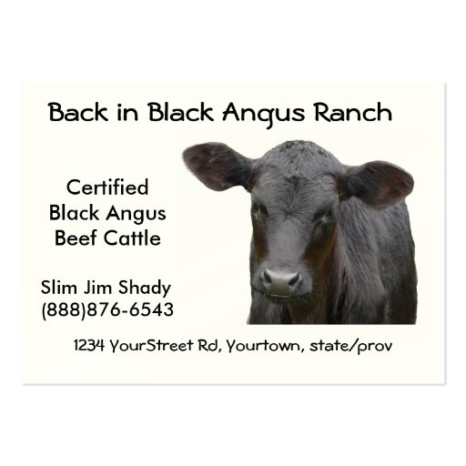 Black Angus Cattle Ranch Business Card