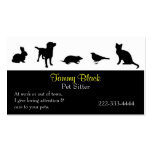 Black Animal Silhouettes Pet Care Business Card