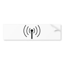 black antenna icon bumper stickers