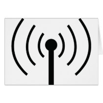 black antenna icon greeting cards