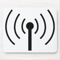 black antenna icon mouse pad