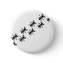 black ants trail pinback button