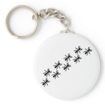 black ants trail keychain