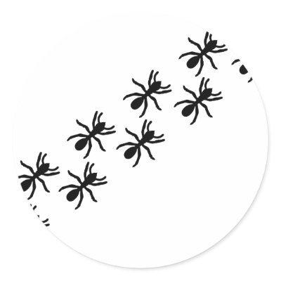 black ants trail round stickers by Tomaniac