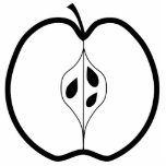Black Apple Line Illustration. Cut Out