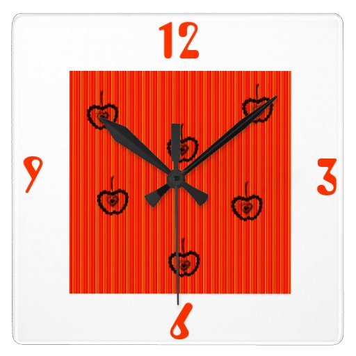 "Black apples and Orange stripes" wall clock."*