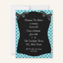 Black Aqua Polka Dot Invitation