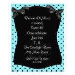 Black Aqua Polka Dot Invitation