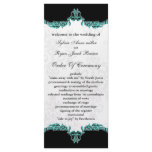 black aqua Wedding program Rack Card Design