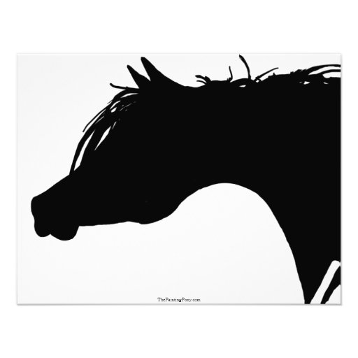 Black Arabian Horse Head Birthday Party Invitation