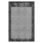 Black Argyle Personal Stationery