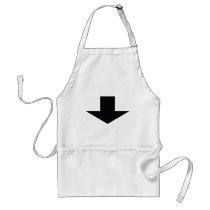 black arrow down apron