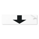 black arrow down bumper stickers