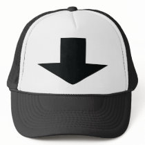 black arrow down mesh hat