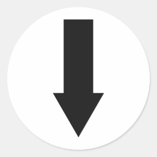 Black Arrow Down Stickers | Zazzle