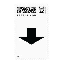 black arrow down postage
