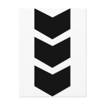black arrow down postcards