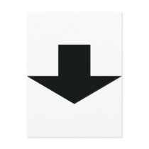 black arrow down postcards