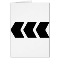 black arrow left greeting card