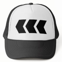 black arrow left trucker hats