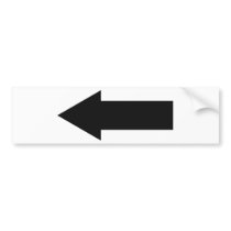 black arrow left icon bumper sticker